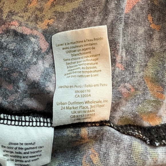 Free People Floral Gray Women's Top Size Large - Picture 5 of 7